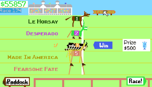 A Computer Screen Shows A Horse Race With The Words $ 558 And They 'Re Off Written On It GIF