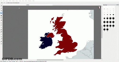 A Computer Screen Shows A Map Of Ireland And The United Kingdom GIF