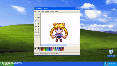 A Computer Screen Shows A Picture Of A Girl And Says Start GIF