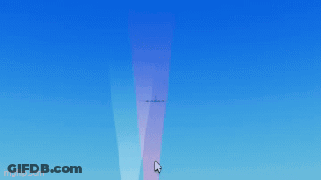 A Computer Screen Shows A Plane Flying Through A Blue Sky With A Cursor Pointing To It GIF