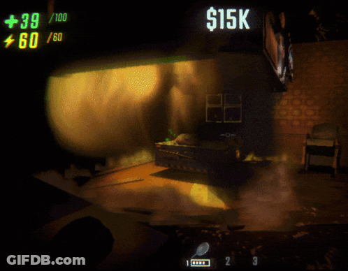 A Computer Screen Shows A Room With A Bed And A Sign That Says $ 15K On It GIF