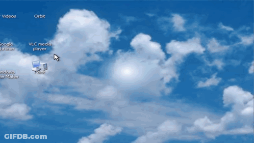 A Computer Screen Shows Icons For Google Chrome Vlc Media Player Paint And Windows Media Maker GIF