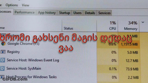 A Computer Screen Shows The Status Of A Google Chrome Web Browser GIF
