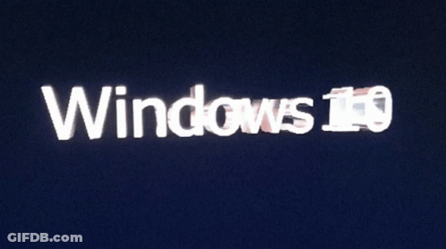 A Computer Screen Shows The Windows 10 Logo GIF