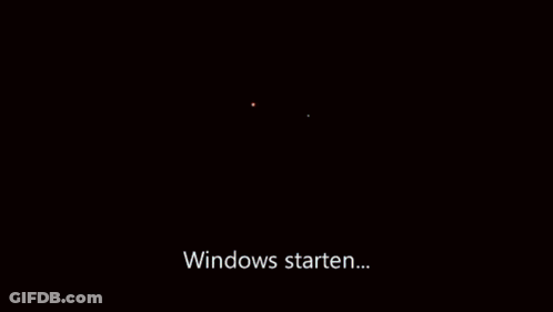 A Computer Screen That Says Windows Starten GIF