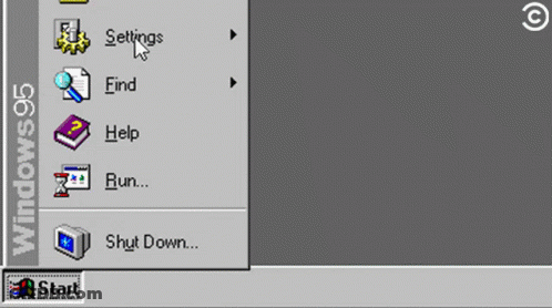 A Computer Screen With A Pink Button That Says " Shut It Down " GIF