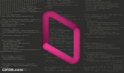 A Computer Screen With A Pink Triangle In The Center GIF