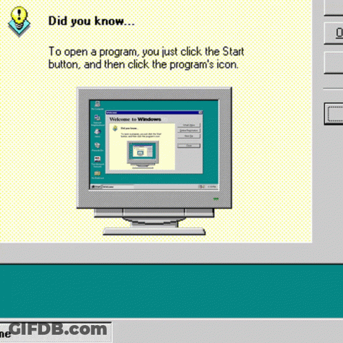A Computer Screen With A Welcome To Windows Screen GIF