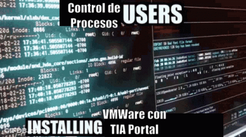 A Computer Screen With The Words Control De Users Procesos GIF
