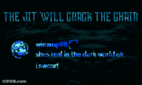 A Computer Screen With The Words The Jit Will Crack The Chain On It GIF
