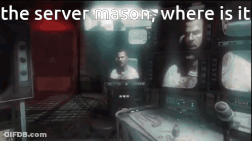 A Computer Screen With The Words The Server Mason Where Is It On It GIF