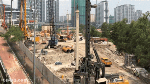 Construction Site With JLM Yellow Truck GIF
