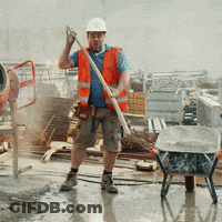 A Construction Worker Wearing A Hard Hat And Safety Vest GIF