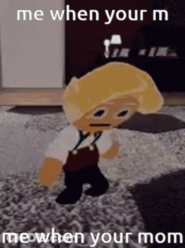 A Cookie Run Character Is Walking On A Rug And Says `` Me When Your M Me When Your Mom '' GIF