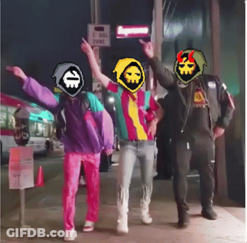 A Cool Zone Sign Is Above A Group Of People GIF