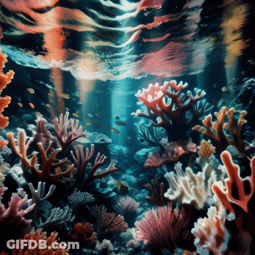 A Coral Reef With A Lot Of Corals And Fish GIF
