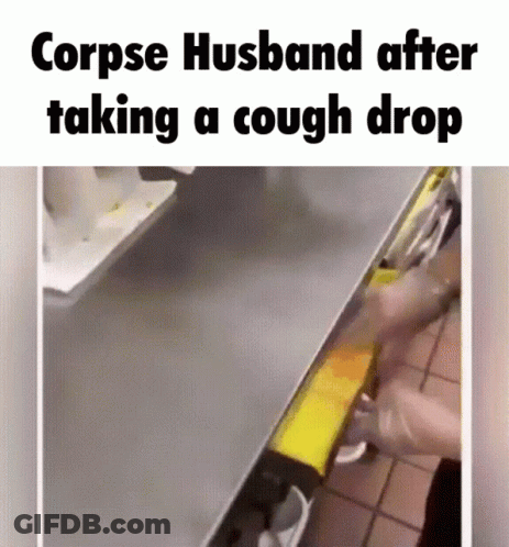 A Corpse Husband After Taking A Cough Drop Is Shown GIF