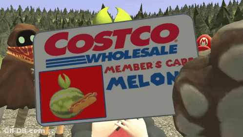 A Costco Wholesale Member 'S Card With A Watermelon On It GIF