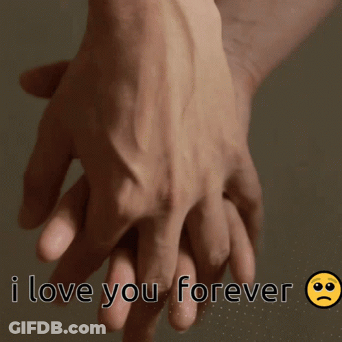 A Couple Holding Hands With The Words I Love You Forever GIF
