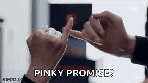 A Couple Is Making A Pinky Promise With Their Fingers . GIF