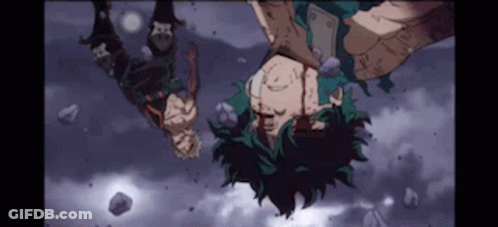 A Couple Of Anime Characters Are Flying In The Air . GIF