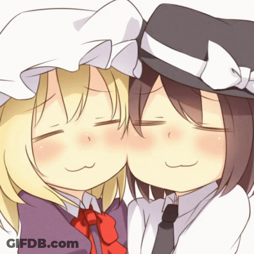 A Couple Of Anime Characters Are Kissing Each Other GIF