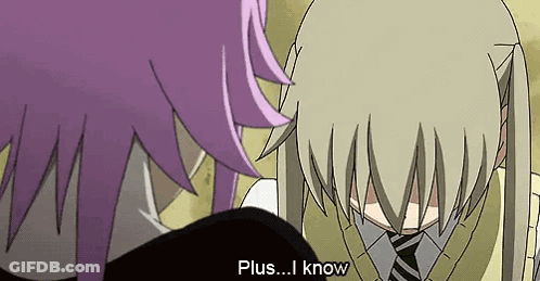 A Couple Of Anime Characters Are Standing Next To Each Other And One Of Them Is Talking To The Other . GIF