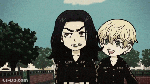 A Couple Of Anime Characters One Of Which Has The Letters N On His Shirt GIF