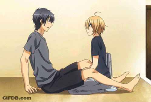 Anime Characters Sitting On Floor GIF