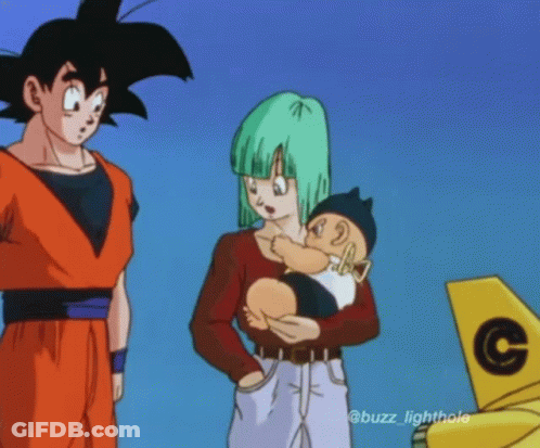 A Couple Of Anime Characters Standing Next To Each Other . GIF