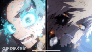 A Couple Of Anime Characters Standing Next To Each Other With Their Eyes Closed . GIF