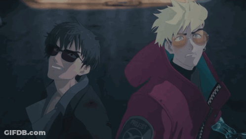 A Couple Of Anime Characters With One Wearing Glasses GIF