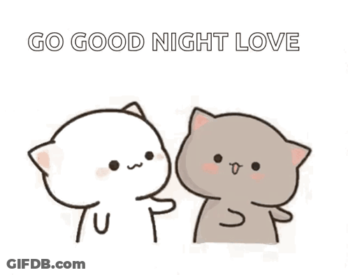 A Couple Of Cartoon Cats Are Standing Next To Each Other And Petting Each Other . GIF