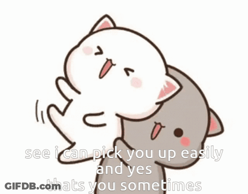 A Couple Of Cartoon Cats Giving Each Other High Fives GIF