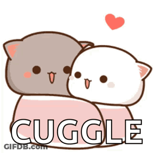 Cats Hugging With Cuddle Text GIF