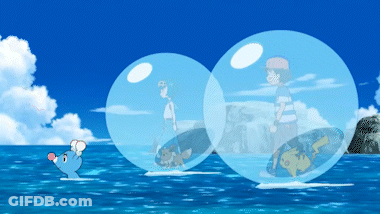 Cartoon Characters Floating In Water GIF