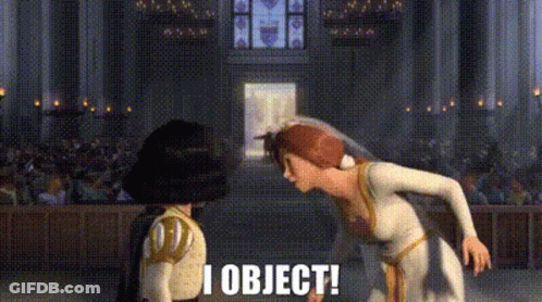 A Couple Of Cartoon Characters Are Standing Next To Each Other And One Of Them Is Saying I Object ! GIF
