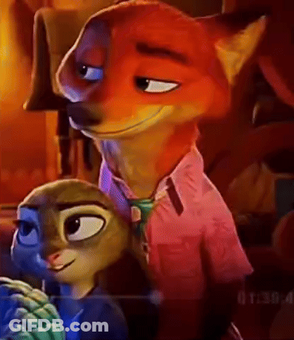 A Couple Of Cartoon Characters Are Standing Next To Each Other And Smiling . GIF