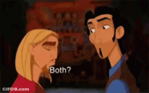 A Couple Of Cartoon Characters Are Standing Next To Each Other And Talking . GIF