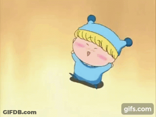 A Couple Of Cartoon Characters Are Standing Next To Each Other . GIF