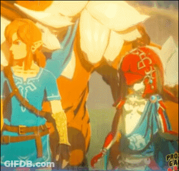 A Couple Of Cartoon Characters Are Standing Next To Each Other With A Pro Game Logo In The Corner GIF