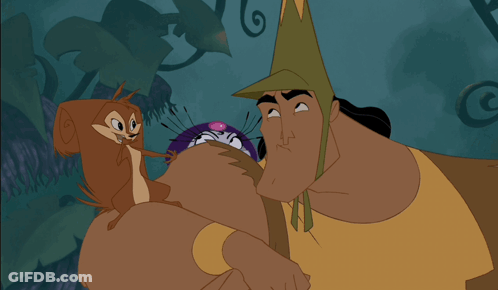A Couple Of Cartoon Characters Including A Squirrel GIF