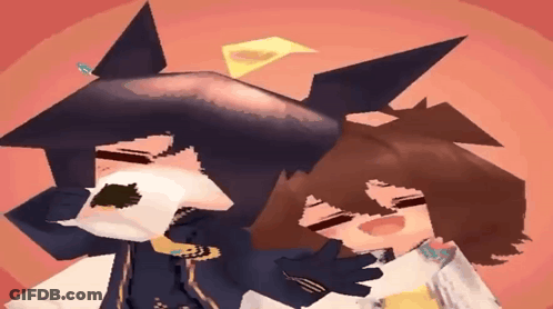 A Couple Of Cartoon Characters Laying Next To Each Other On A Red Background GIF