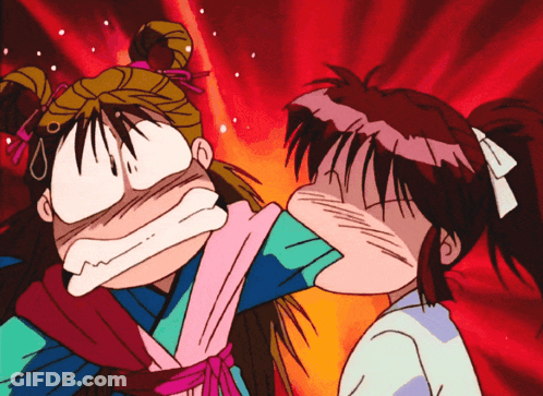 A Couple Of Cartoon Characters Making Funny Faces GIF