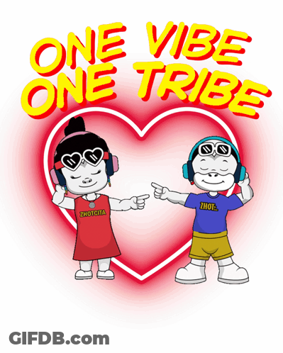 A Couple Of Cartoon Characters Standing Next To Each Other With One Wearing A Shirt That Says Thotcita GIF