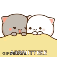 A Couple Of Cats Are Laying Next To Each Other On A Blanket . GIF