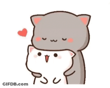 Cats Hugging With Heart GIF