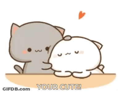 A Couple Of Cats Sitting Next To Each Other On A Table With A Heart In The Background . GIF
