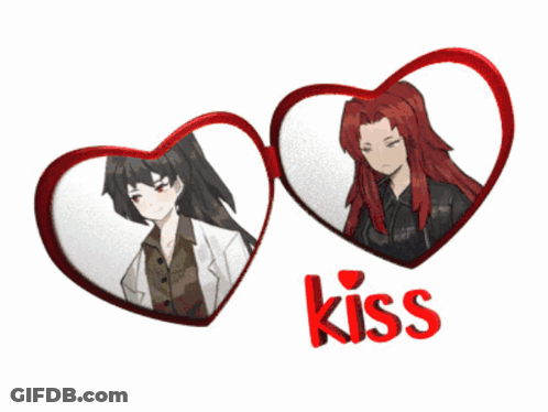 A Couple Of Heart Shaped Glasses With The Word Kiss Below Them GIF