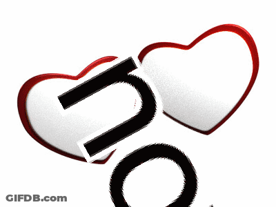 A Couple Of Hearts With The Letter N On It GIF